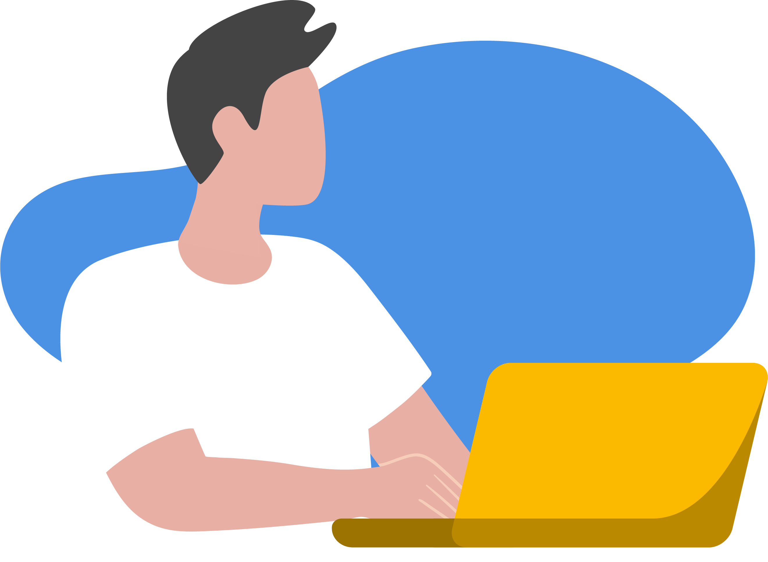 Illustration einer Person am Laptop.